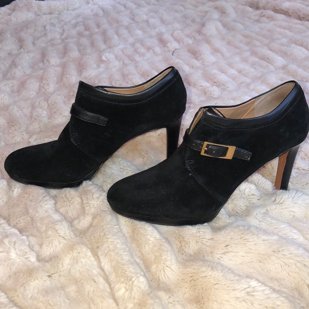 Franco Sarto Leather/Suede Buckle Booties